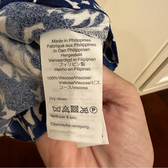 J.Crew Mercantile Women’s Blue Floral Long Sleeve Classic Office Shift Dress S - Picture 5 of 9